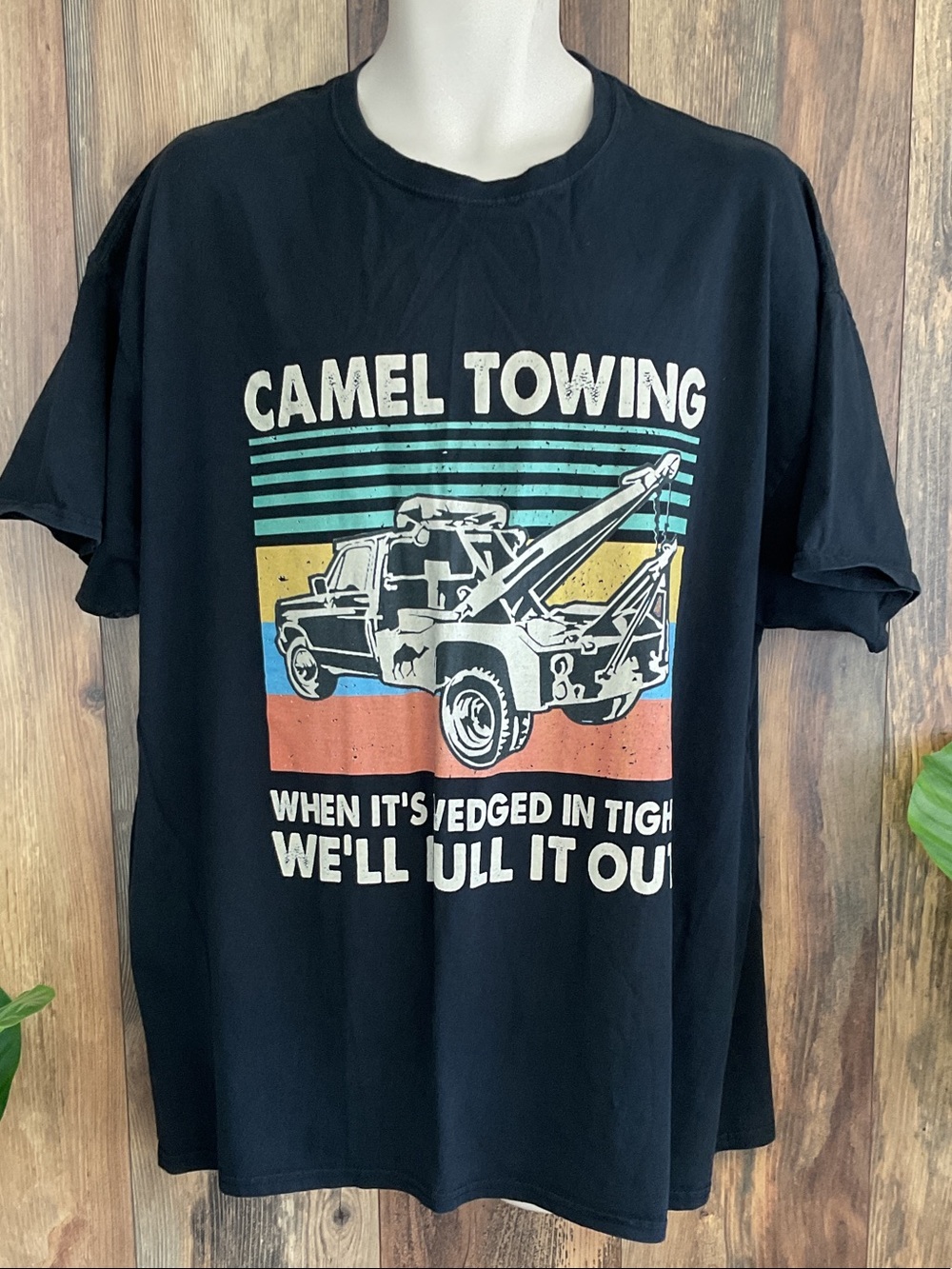 Fruit of the Loom "Camel Towing" Graphic Prank Funny Tee 2XL 468B